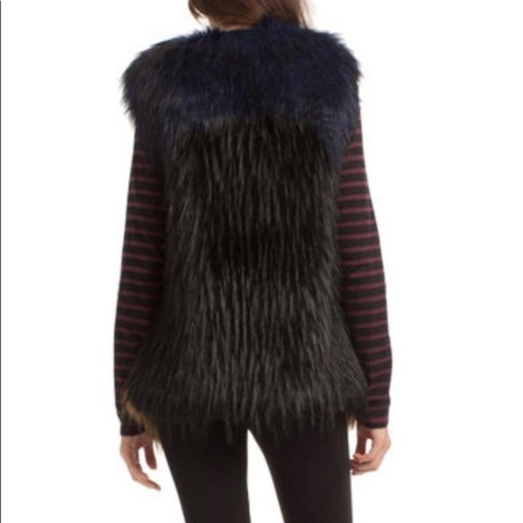 Trina Turk "Tabitha" Ombre Faux Fur Vest - SZL - Picture 3 of 6